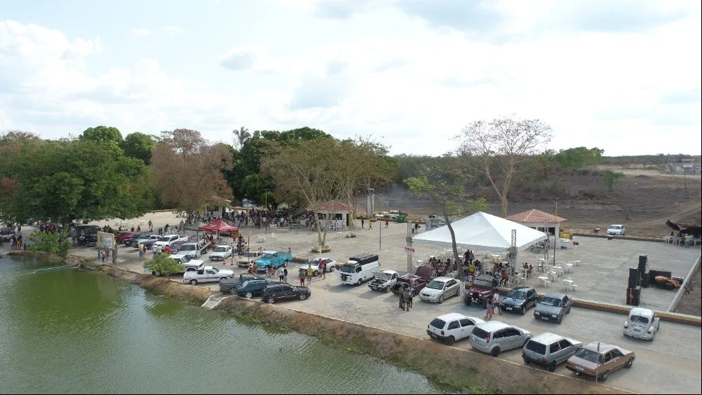 Vista Aérea da Concentração onde os carros ficaram
