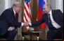 O presidente dos EUA, Donald Trump e o presidente russo, Vladimir Putin, no Palácio Presidencial em Helsinque.