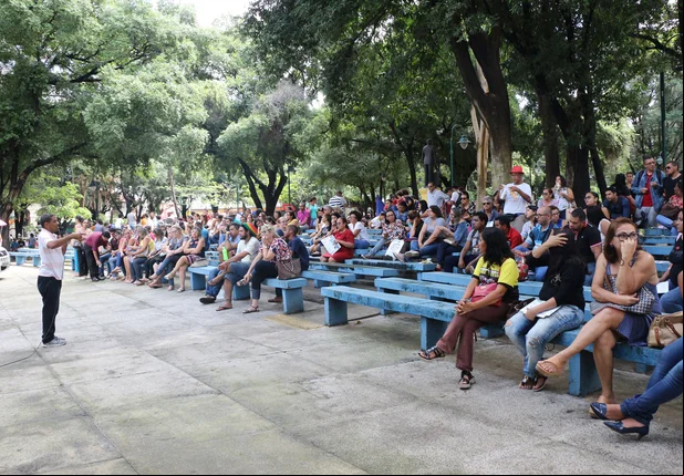 Ato contra o Sistema Inthegra no centro de Teresina